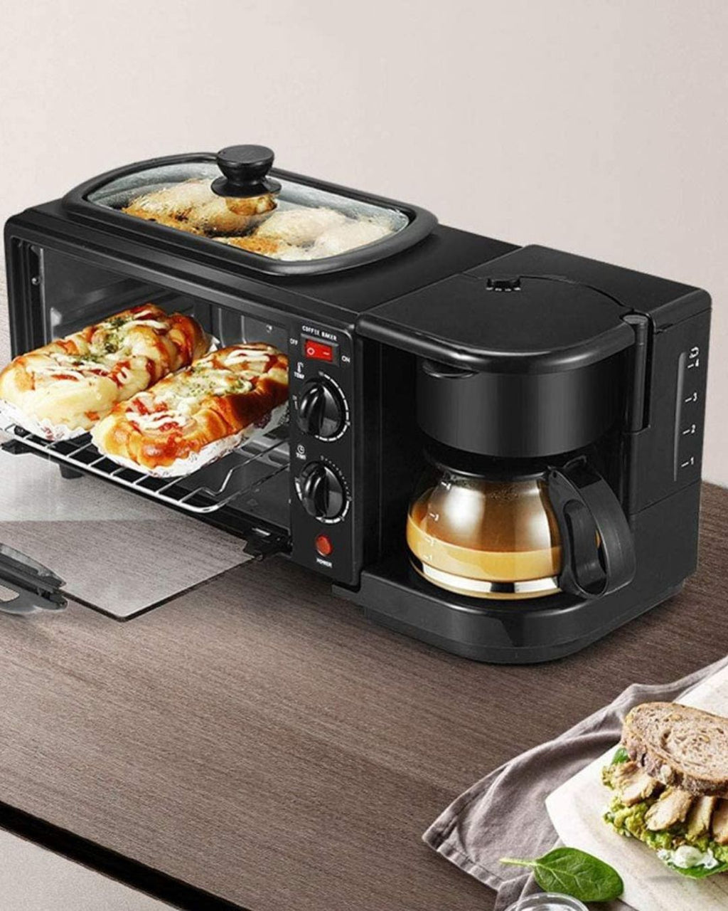 Cafetera horno y sartén eléctrica para cocina pequeña en Chile